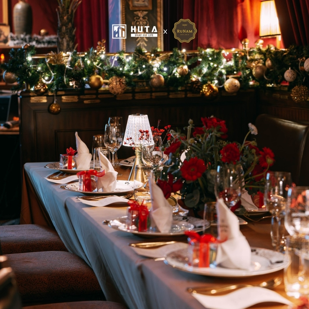 HUTA x RuNam D’Or – giải pháp đèn bàn Horeca cho không gian ẩm thực cao cấp