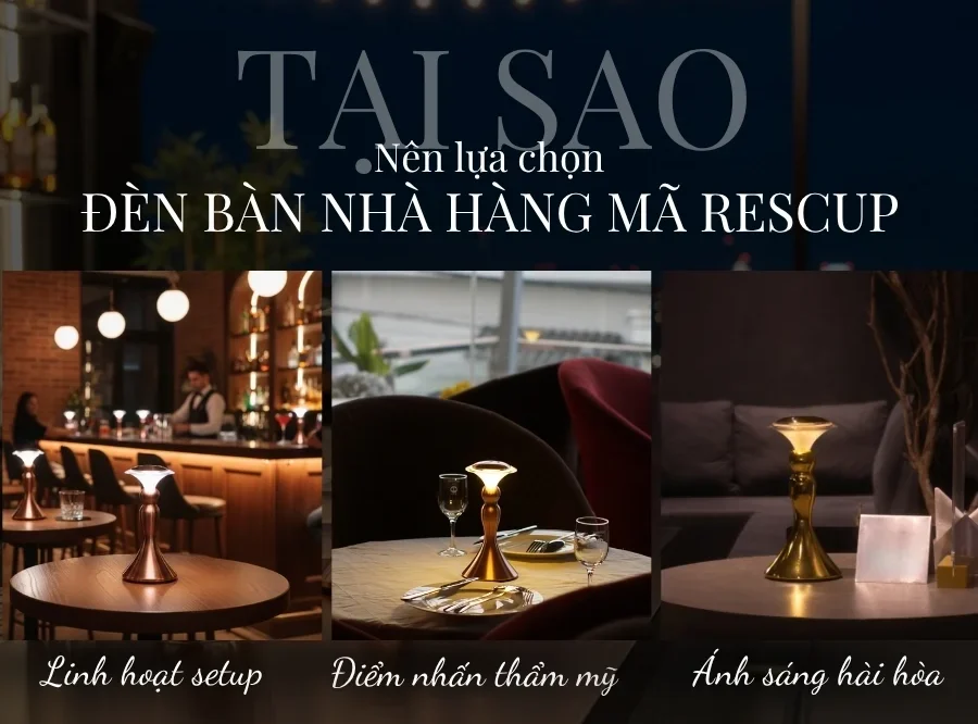 Đèn Bàn Quán Bar, Nhà Hàng HUTA Light For Life Mã RESCUP