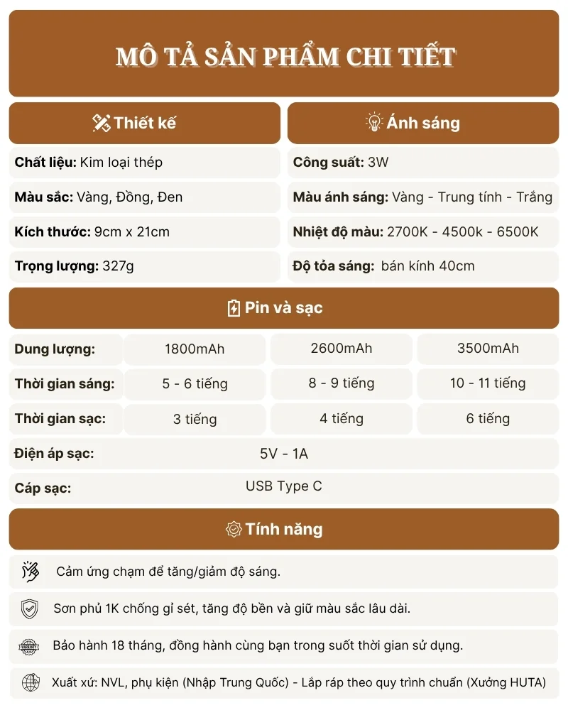 Đèn Bàn Quán Bar, Nhà Hàng Trang Trí HUTA Light For Life Mã RESTRU