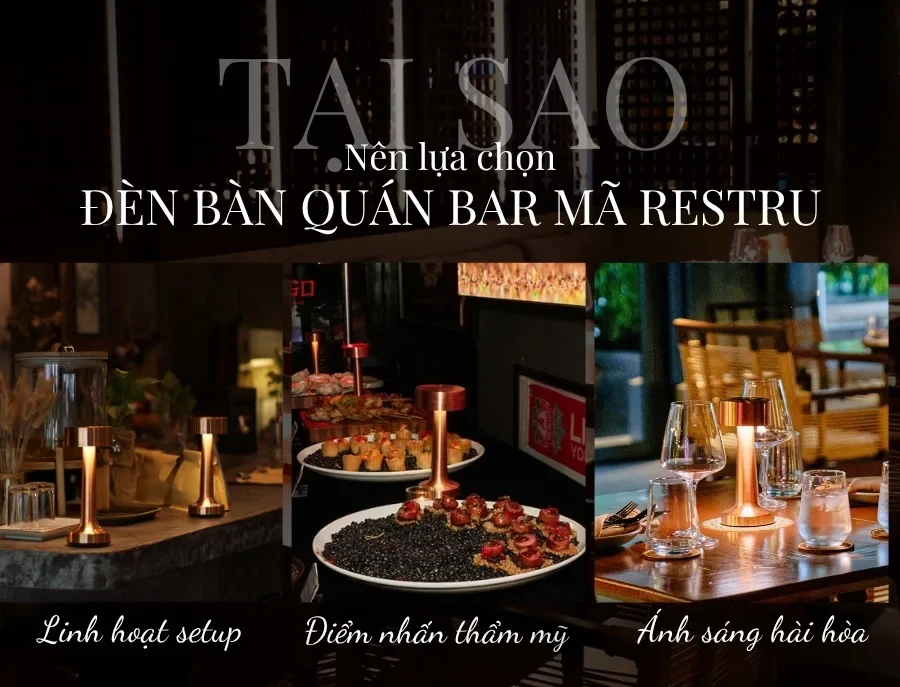 Đèn Bàn Quán Bar, Nhà Hàng Trang Trí HUTA Light For Life Mã RESTRU