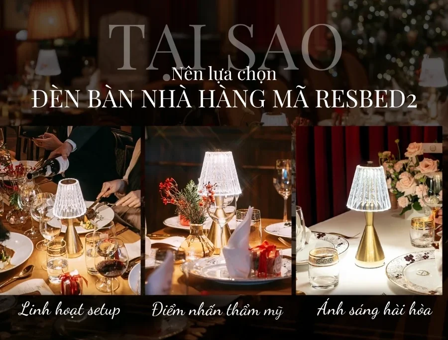 Đèn Bàn Trang Trí Nhà Hàng, Quán Bar HUTA Light For Life Mã RESBED2