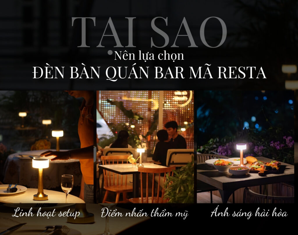 Đèn Bàn Trang Trí Quán Bar Nhà Hàng HUTA Light For Life Mã RESTA