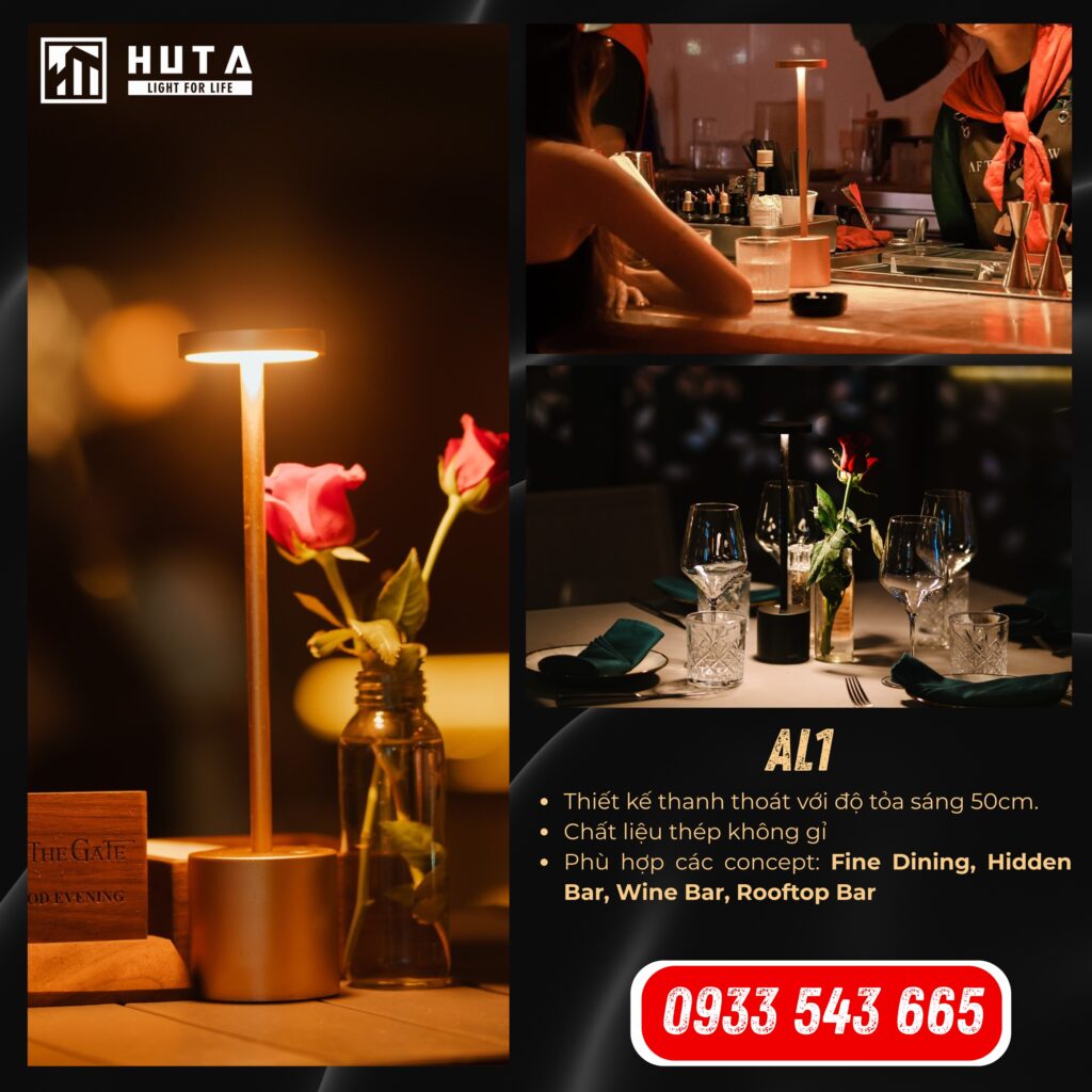Bạn sẽ nhận được gì khi chọn đèn bàn pin sạc của HUTA để trang trí quầy bar, quán bar?