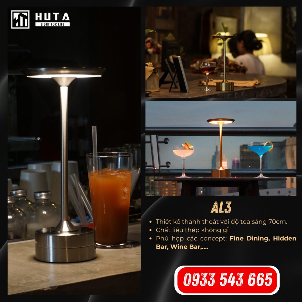 Bạn sẽ nhận được gì khi chọn đèn bàn pin sạc của HUTA để trang trí quầy bar, quán bar?