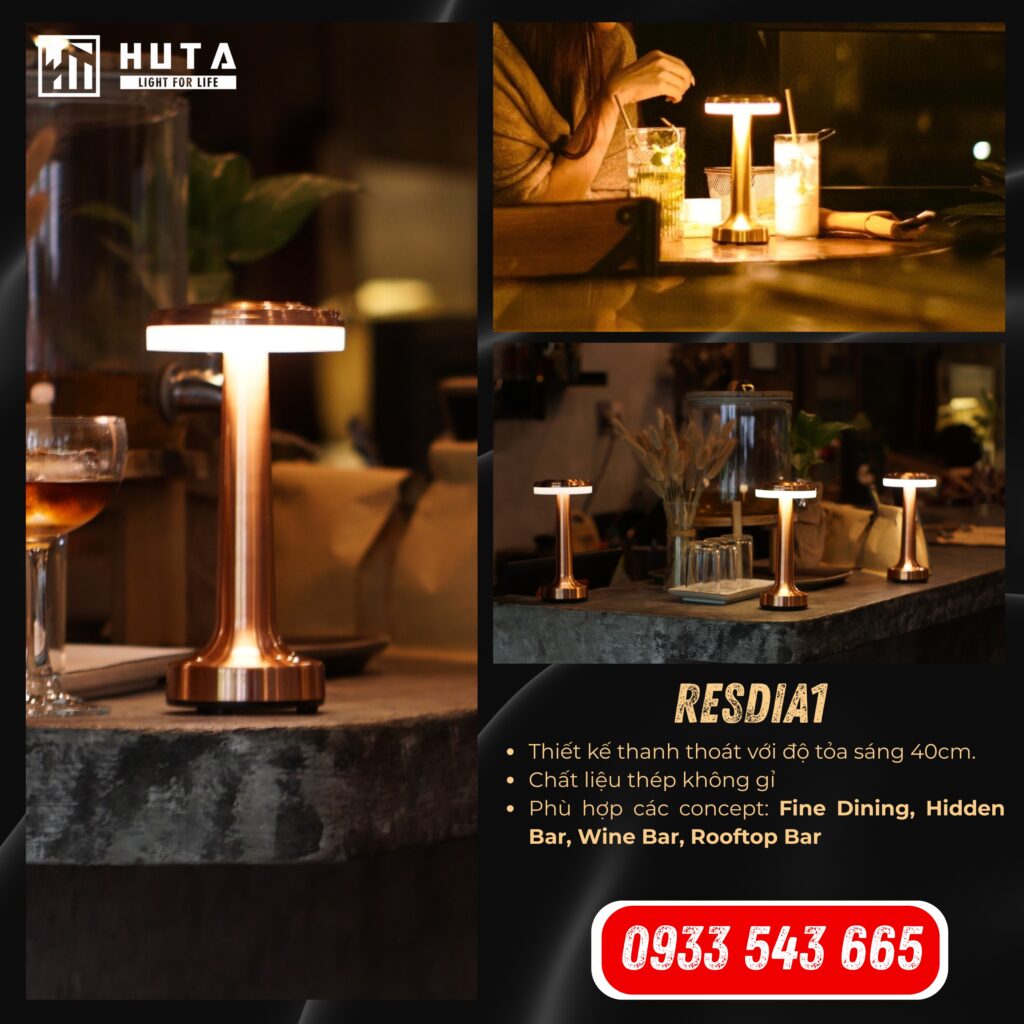 Bạn sẽ nhận được gì khi chọn đèn bàn pin sạc của HUTA để trang trí quầy bar, quán bar?