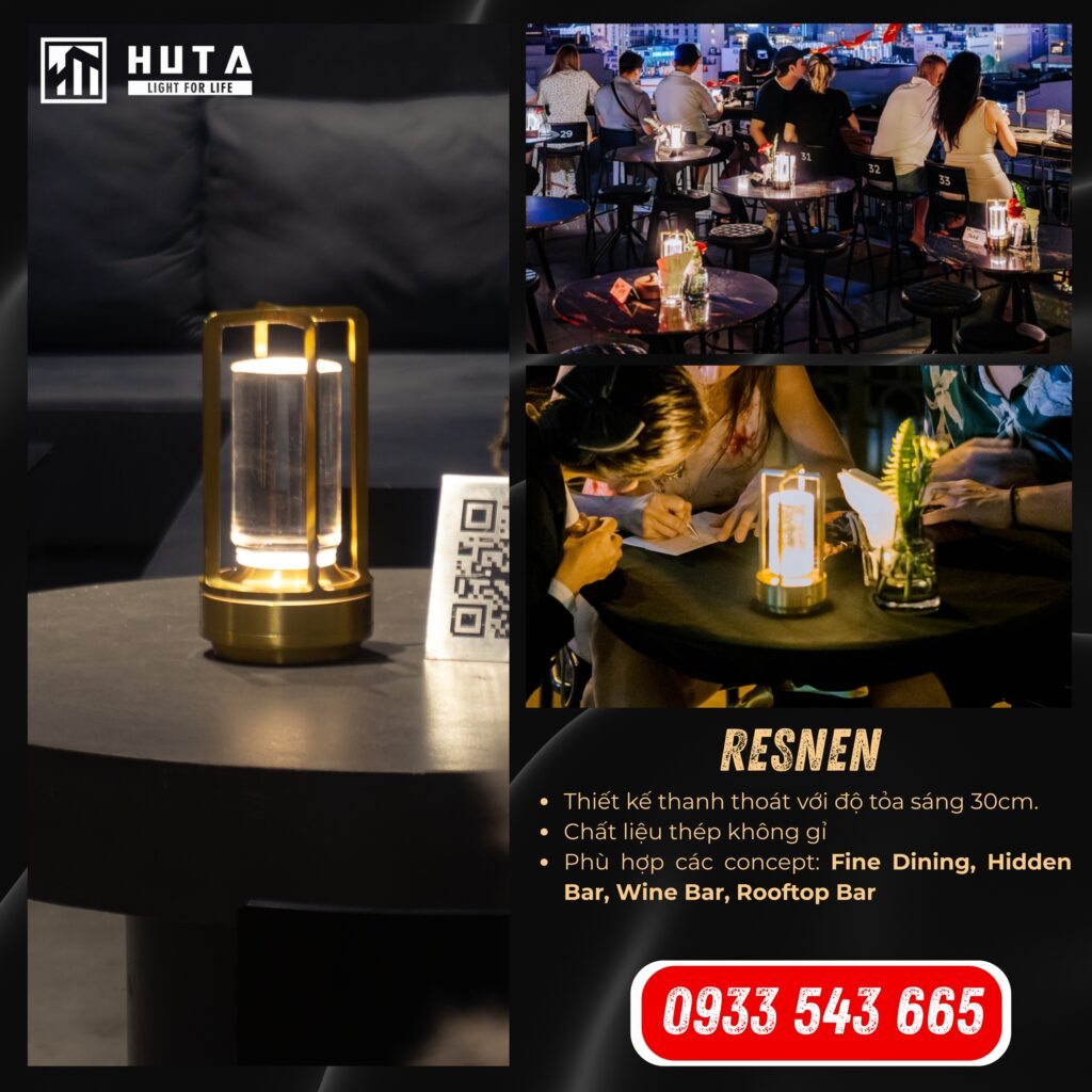 Bạn sẽ nhận được gì khi chọn đèn bàn pin sạc của HUTA để trang trí quầy bar, quán bar?