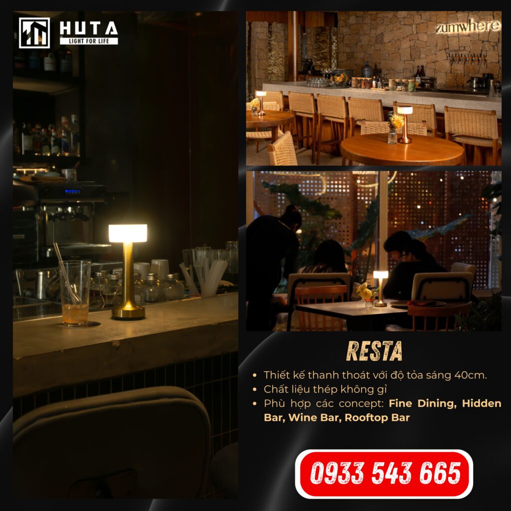 Bạn sẽ nhận được gì khi chọn đèn bàn pin sạc của HUTA để trang trí quầy bar, quán bar?