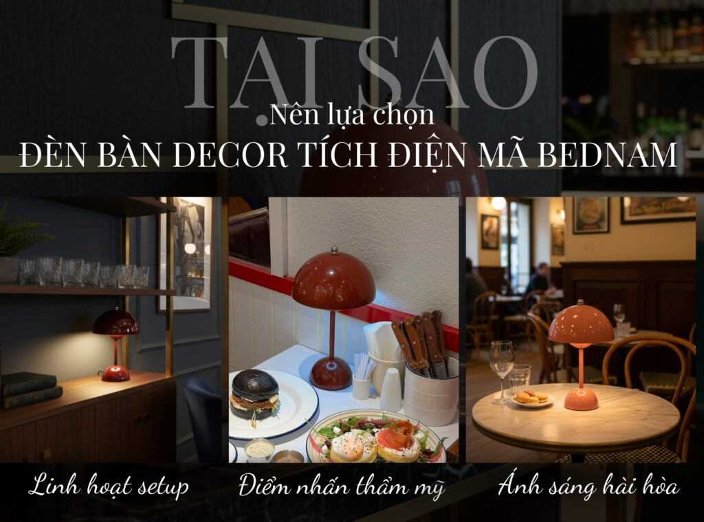 Đèn Bàn Decor Tích Điện HUTA Light For Life Mã BEDNAM