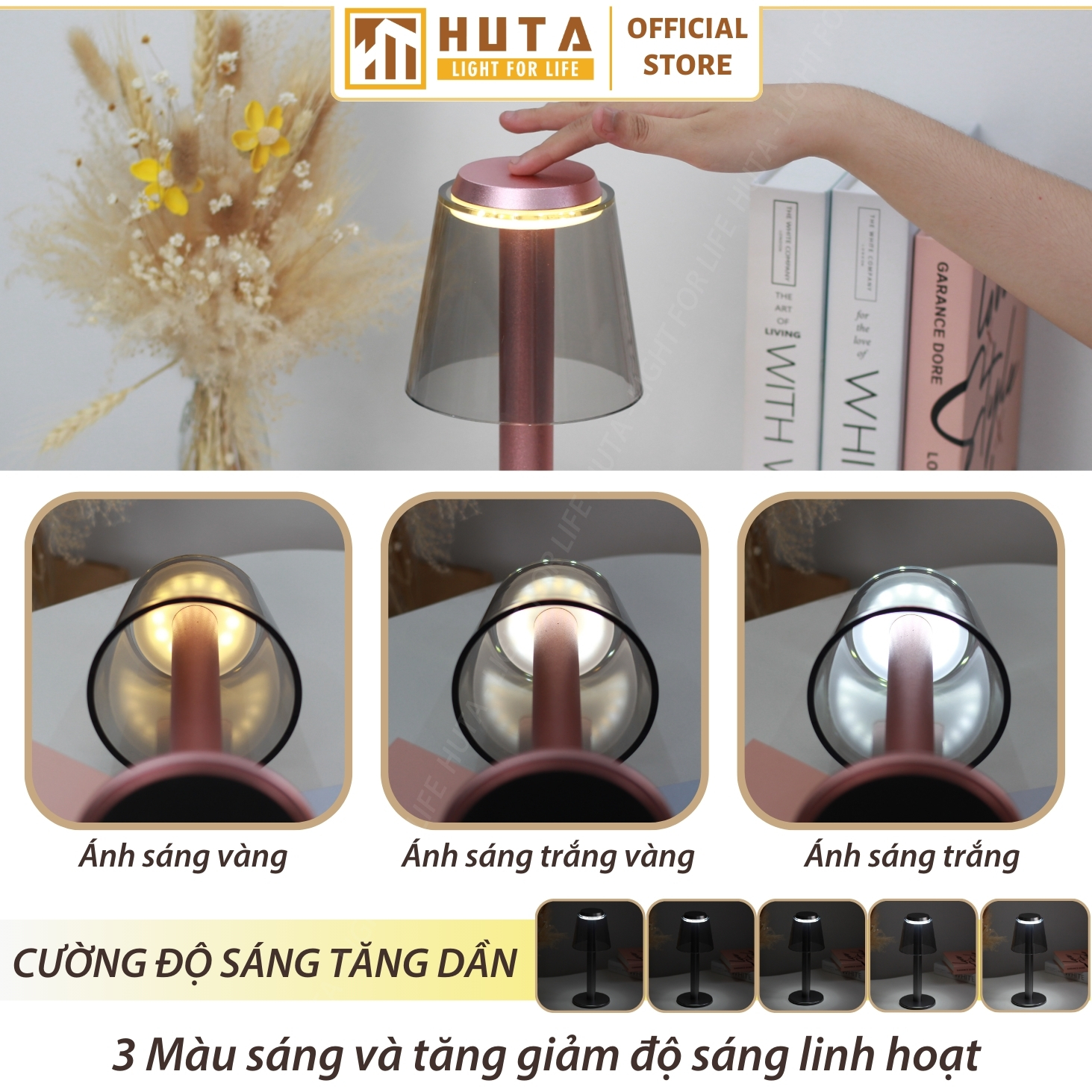 Đèn Bàn Decor Tích Điện HUTA Light For Life Mã RESBED4 - Hình ảnh 4