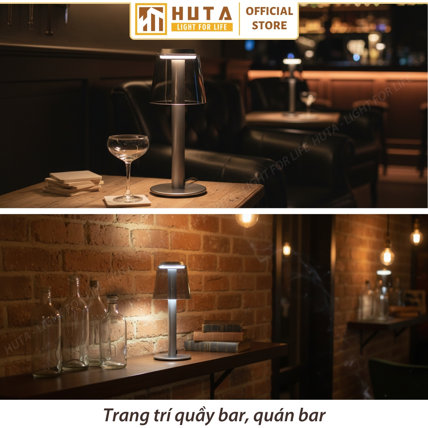 Đèn bàn decor tích điện HUTA Light For Life mã RESBED4