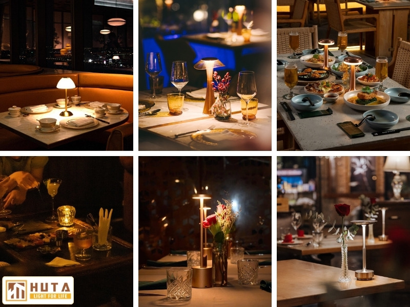 Vì Sao Nhà Hàng Nên Dùng Đèn Bàn Tích Điện?