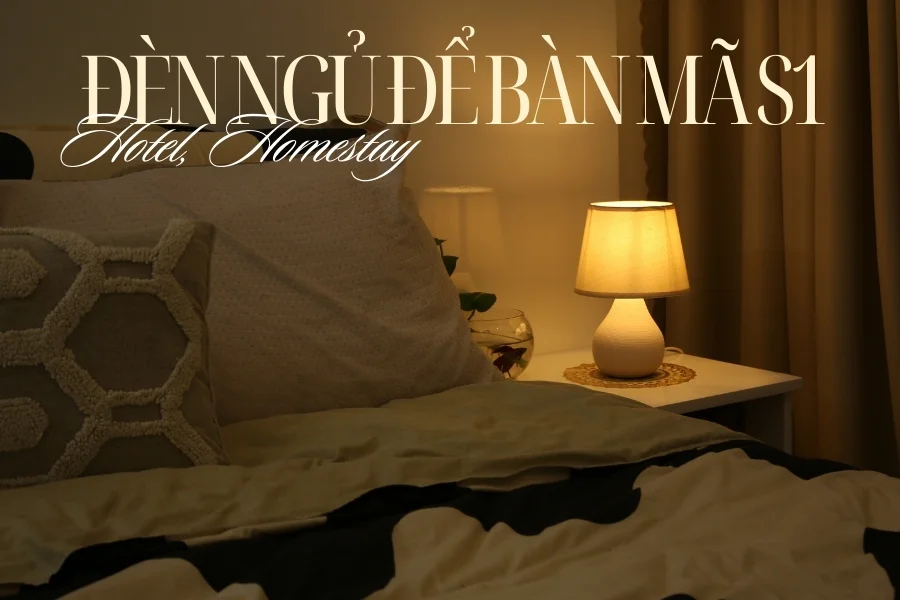 Đèn Ngủ Để Bàn Decor Khách Sạn HUTA Light For Life Phong Cách Tối Giản Thân Gốm Sứ Mã S1