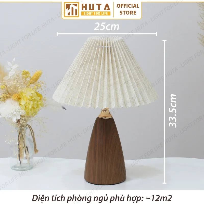 Đèn Ngủ Để Bàn Decor Khách Sạn, Tab Đầu Giường HUTA Light For Life Thân Kim Loại Mã T10