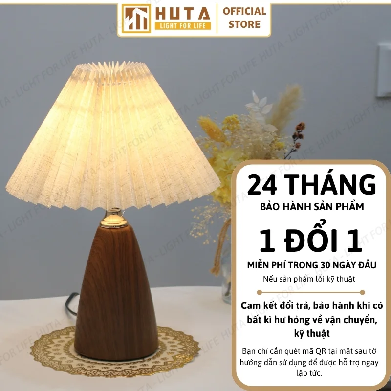 Đèn Ngủ Để Bàn Decor Khách Sạn, Tab Đầu Giường HUTA Light For Life Thân Kim Loại Mã T10