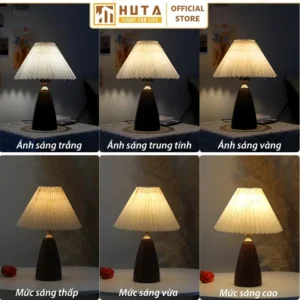Đèn Ngủ Để Bàn Decor Khách Sạn, Tab Đầu Giường HUTA Light For Life Thân Kim Loại Mã T10
