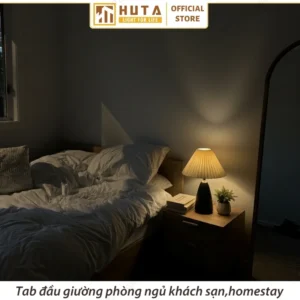 Đèn Ngủ Để Bàn Decor Khách Sạn, Tab Đầu Giường HUTA Light For Life Thân Kim Loại Mã T10