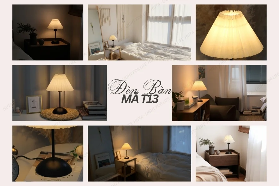 Giá trị nổi bật và điểm khác biệt của đèn ngủ để bàn decor khách sạn, tab đầu giường thân kim loại mã T13 trong không gian lưu trú