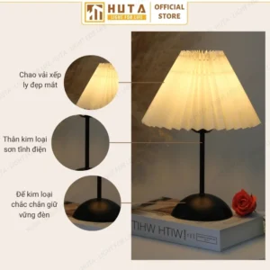 Đèn Ngủ Để Bàn Decor Khách Sạn, Tab Đầu Giường HUTA Light For Life Thân Kim Loại Mã T13