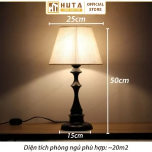 Đèn Ngủ Để Bàn Decor Khách Sạn, Tab Đầu Giường HUTA Light For Life Thân Kim Loại Mã T2