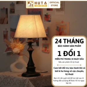 Đèn Ngủ Để Bàn Decor Khách Sạn, Tab Đầu Giường HUTA Light For Life Thân Kim Loại Mã T2