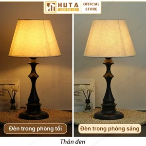 Đèn Ngủ Để Bàn Decor Khách Sạn, Tab Đầu Giường HUTA Light For Life Thân Kim Loại Mã T2