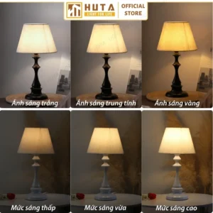 Đèn Ngủ Để Bàn Decor Khách Sạn, Tab Đầu Giường HUTA Light For Life Thân Kim Loại Mã T2