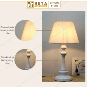 Đèn Ngủ Để Bàn Decor Khách Sạn, Tab Đầu Giường HUTA Light For Life Thân Kim Loại Mã T2