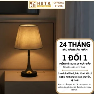 Đèn Ngủ Để Bàn Decor Khách Sạn, Tab Đầu Giường HUTA Light For Life Thân Kim Loại Mã T5