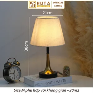 Đèn Ngủ Để Bàn Decor Khách Sạn, Tab Đầu Giường HUTA Light For Life Thân Kim Loại Mã T5