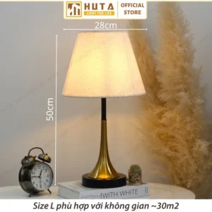 Đèn Ngủ Để Bàn Decor Khách Sạn, Tab Đầu Giường HUTA Light For Life Thân Kim Loại Mã T5