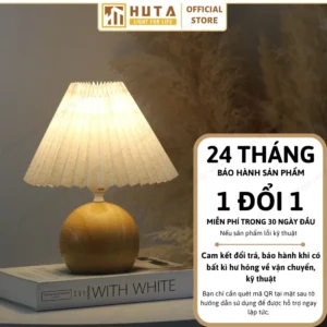Đèn Ngủ Để Bàn Decor Khách Sạn, Tab Đầu Giường HUTA Light For Life Thân Kim Loại Mã T8