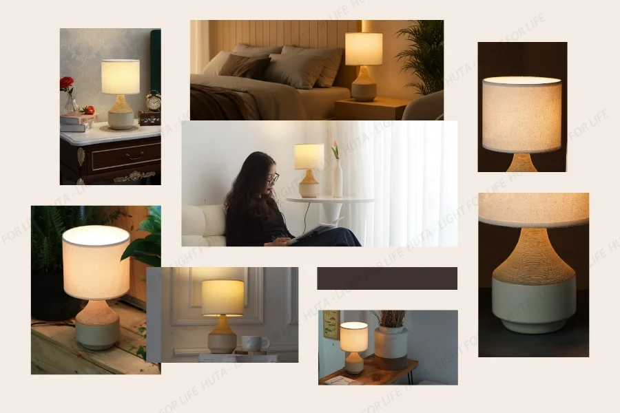 Lợi ích và điểm khác biệt của đèn ngủ để bàn khách sạn thân gốm sứ mã S14 trong không gian lưu trú