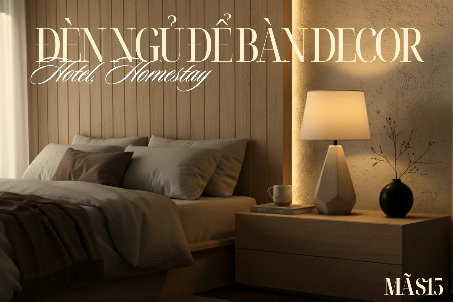 Đèn Ngủ Để Bàn Hiện Đại Cho Khách Sạn HUTA Light For Life Thân Gốm Sứ Mã S15