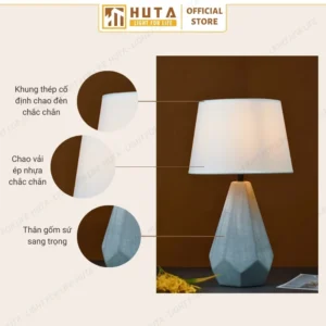 Đèn Ngủ Để Bàn Hiện Đại Cho Khách Sạn HUTA Light For Life Thân Gốm Sứ Mã S15