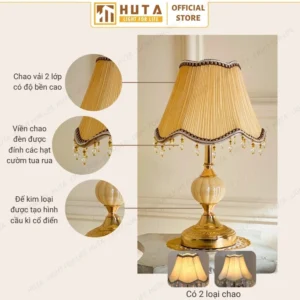 Đèn Ngủ Để Bàn Khách Sạn HUTA Light For Life Phong Cách Cổ Điển Thân Kim Loại Mã CD1