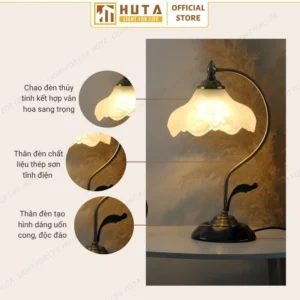 Đèn Ngủ Để Bàn Khách Sạn HUTA Light For Life Phong Cách Cổ Điển Thân Kim Loại Mã CD2