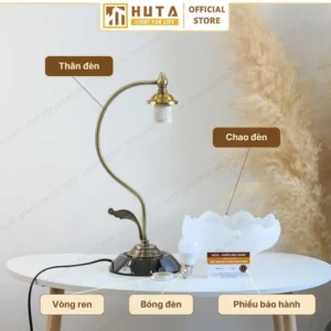 Đèn Ngủ Để Bàn Khách Sạn HUTA Light For Life Phong Cách Cổ Điển Thân Kim Loại Mã CD2