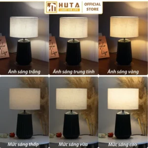 Đèn Ngủ Để Bàn Khách Sạn Sang Trọng HUTA Light For Life Thân Gốm Sứ Mã S17