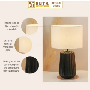 Đèn Ngủ Để Bàn Khách Sạn Sang Trọng HUTA Light For Life Thân Gốm Sứ Mã S17
