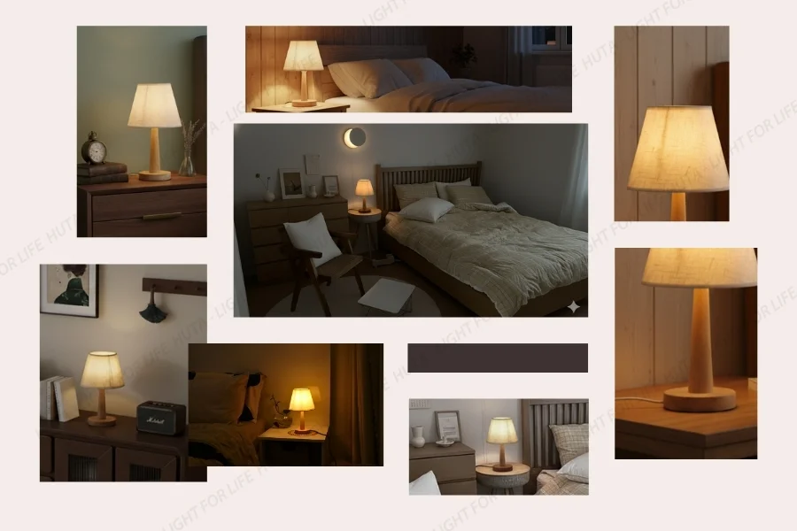 Giá trị của đèn ngủ để bàn khách sạn, homestay thân gỗ mã G2 trong không gian lưu trú