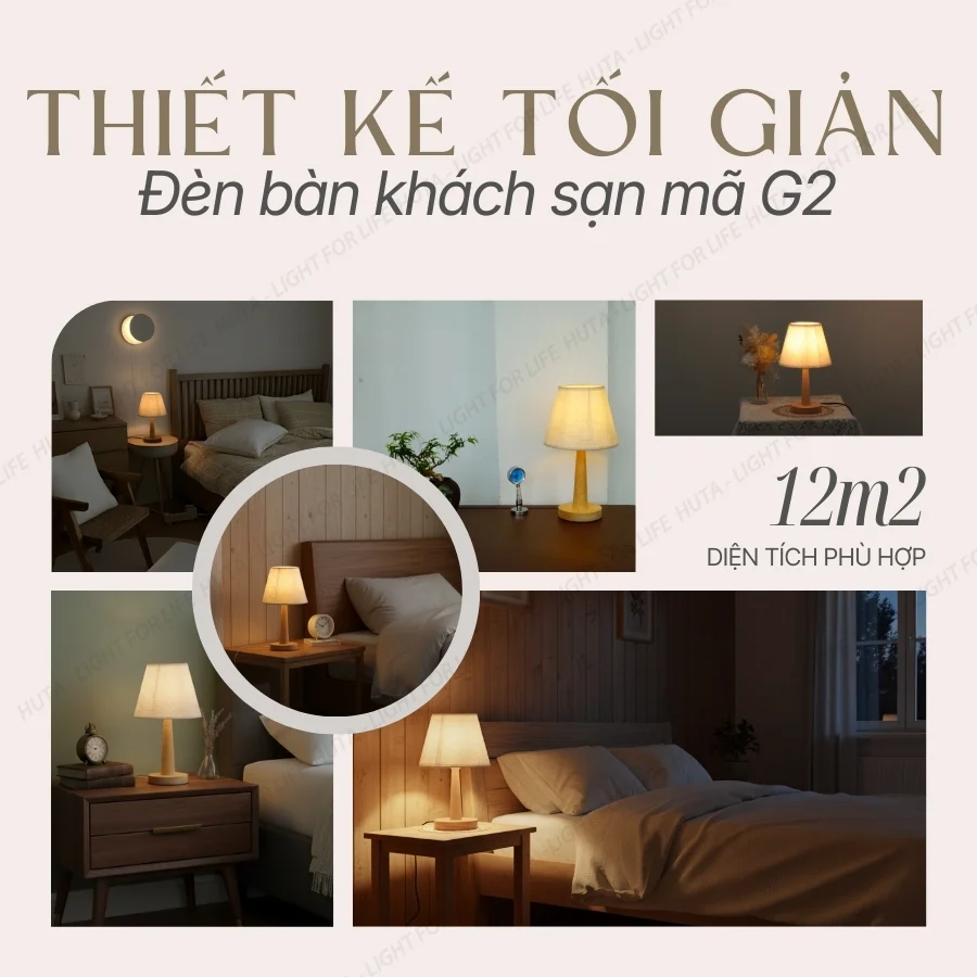 Ứng dụng đèn ngủ để bàn khách sạn mã G2 trong các mô hình lưu trú và phong cách phòng ngủ phù hợp