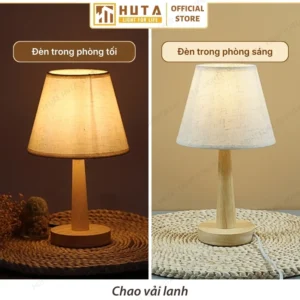 Đèn Ngủ Để Bàn Khách Sạn, Tab Đầu Giường HUTA Light For Life Phong Cách Mộc Mạc Thân Gỗ Mã G2