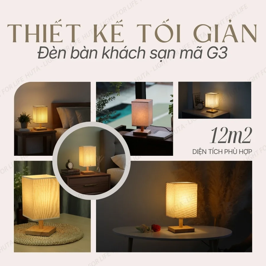 Ứng dụng đèn ngủ để bàn khách sạn mã G3 trong các mô hình lưu trú và phong cách phòng ngủ phù hợp