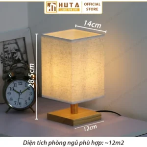 Đèn Ngủ Để Bàn Khách Sạn, Tab Đầu Giường HUTA Light For Life Phong Cách Mộc Mạc Thân Gỗ Mã G3