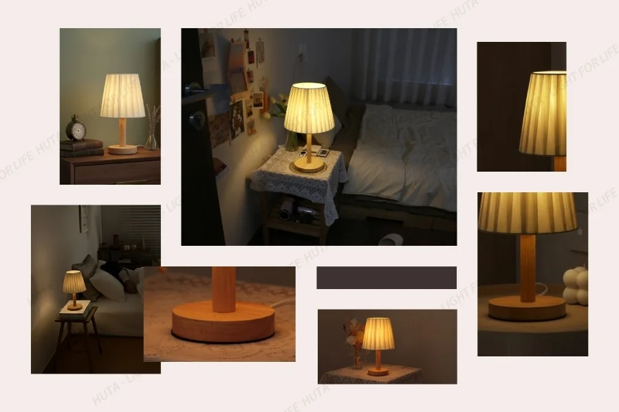 Điểm nổi bật của đèn ngủ để bàn khách sạn thân gỗ mã G4 trong không gian lưu trú