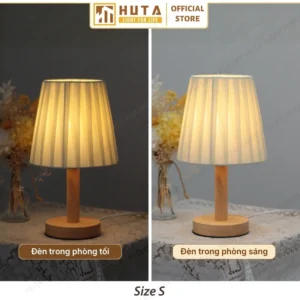 Đèn Ngủ Để Bàn Khách Sạn, Tab Đầu Giường HUTA Light For Life Phong Cách Mộc Mạc Thân Gỗ Mã G4