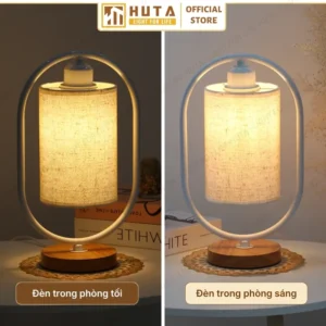 Đèn Ngủ Để Bàn Khách Sạn, Tab Đầu Giường HUTA Light For Life Phong Cách Mộc Mạc Thân Gỗ Mã G6