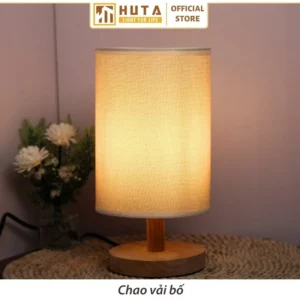 Đèn Ngủ Để Bàn Khách Sạn, Tab Đầu Giường HUTA Light For Life Phong Cách Vintage Thân Gỗ Mã G1