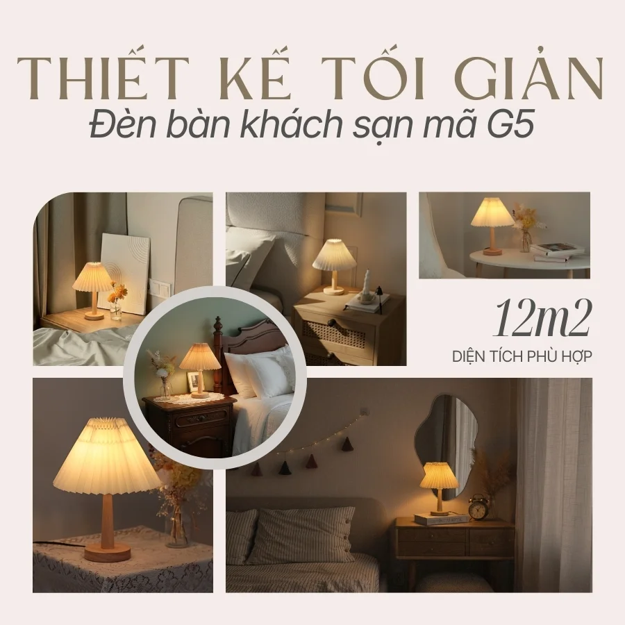 Ứng dụng đèn ngủ để bàn khách sạn mã G5 trong các mô hình lưu trú và phong cách phòng ngủ phù hợp