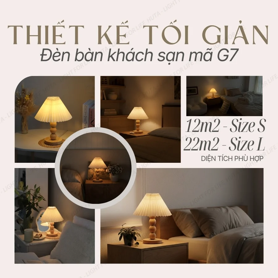 Ứng dụng đèn ngủ để bàn khách sạn mã G7 trong các mô hình lưu trú và phong cách không gian phù hợp